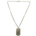 CHANEL Matelasse Coco Mark Plate 05P Metal Silver Necklace