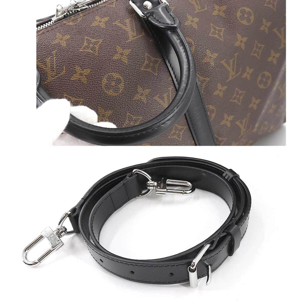 Louis Vuitton Monogram Macassar Keepall Bandouliere 50 2way Boston Shoulder Bag Brown Black