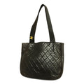 CHANEL  Matelasse Lambskin Women's Leather Shoulder Bag Black