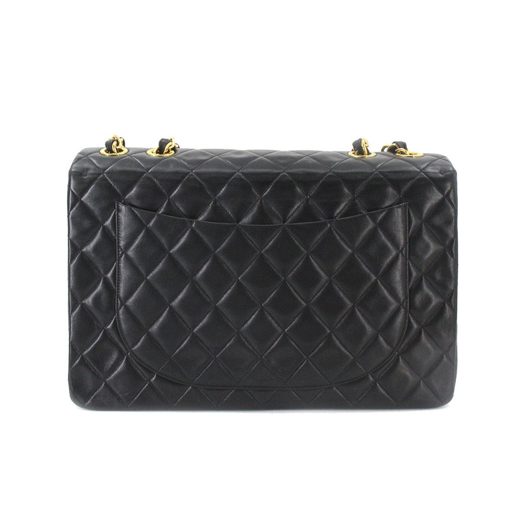 Chanel Decamato matelasse 34 chain shoulder bag leather black A01094 vintage gold metal fittings Matelasse Bag