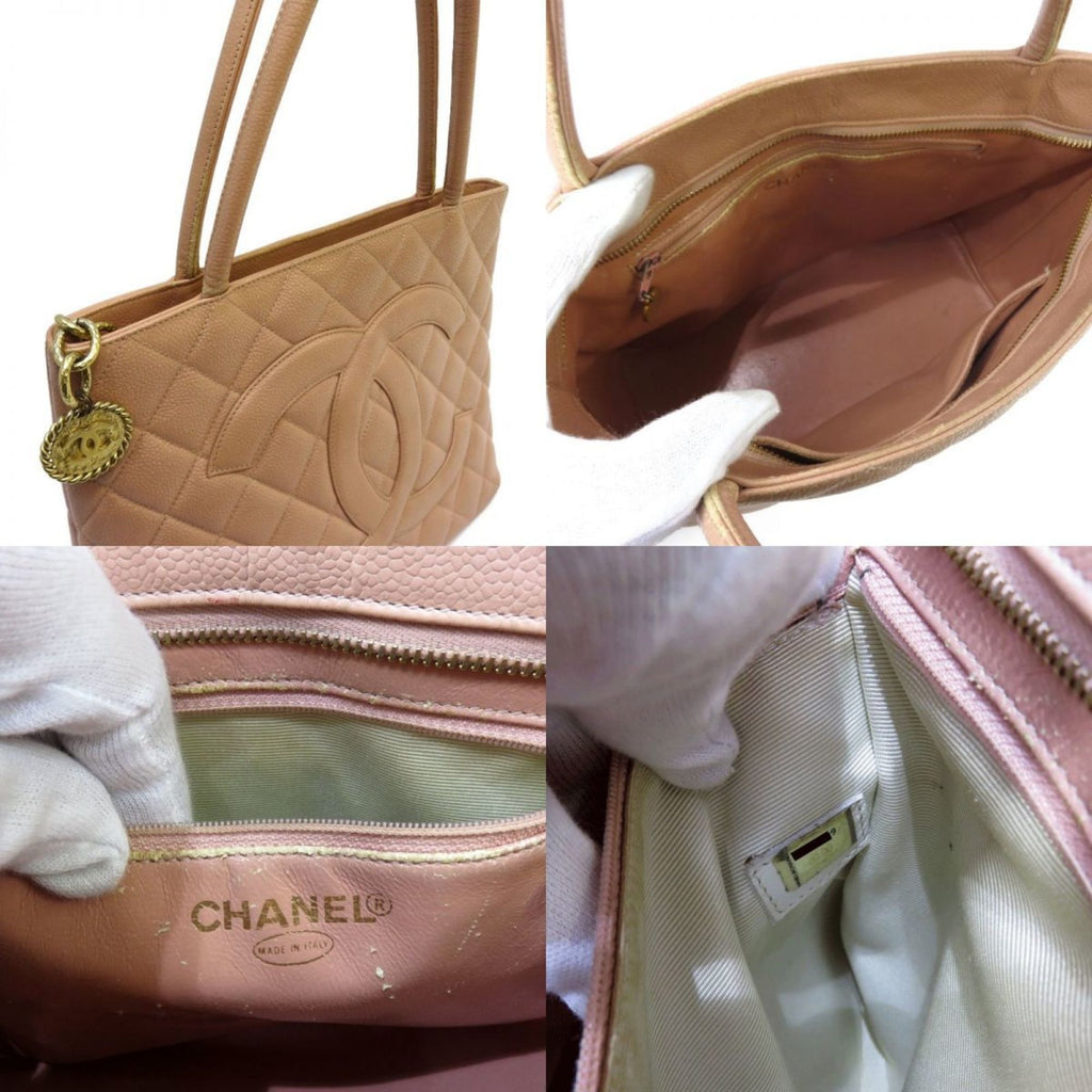 CHANEL caviar skin reproduction tote handbag bag pink
