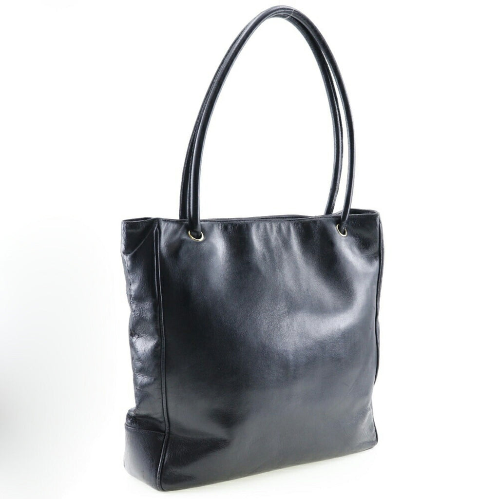 CHANEL COCO Mark Tote Bag Calf Black Shoulder A4 Magnetic Type Ladies