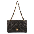 CHANEL chain matelasse shoulder bag lambskin black ladies