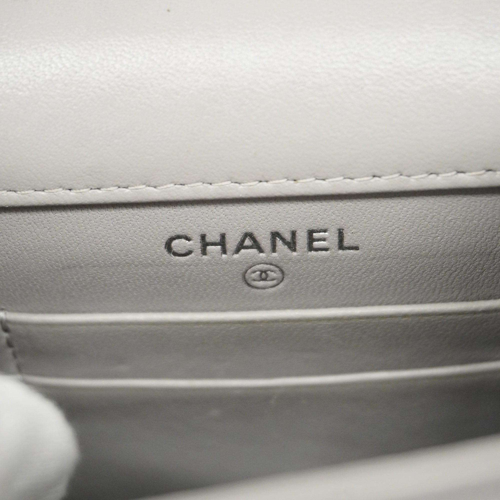 CHANEL[3bd5059]   Shoulder Bag Matelasse Chain Shoulder Lambskin Gray Silver metal