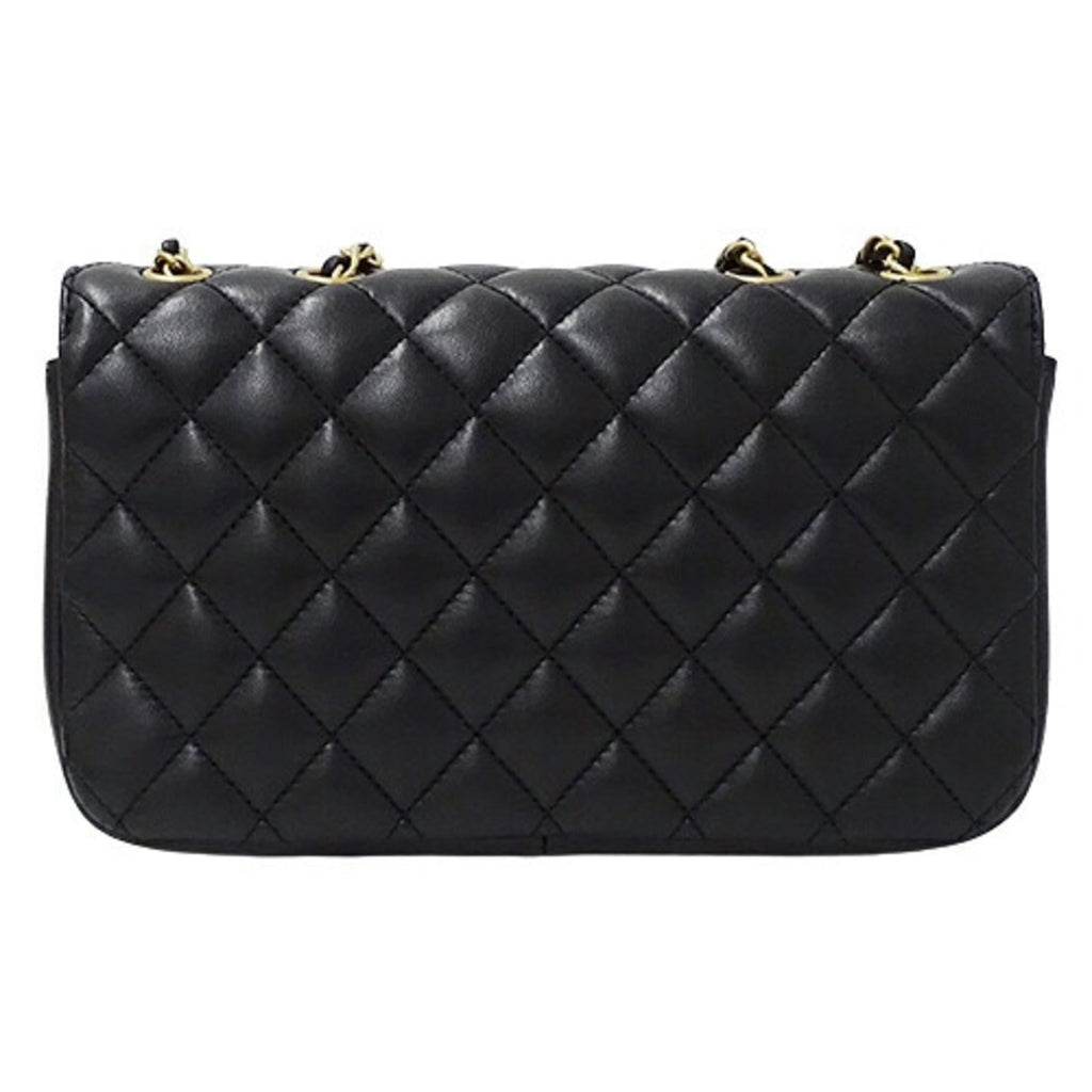 CHANEL Bag Matelasse Women's Shoulder Chain Lambskin Black A57276 W Flap