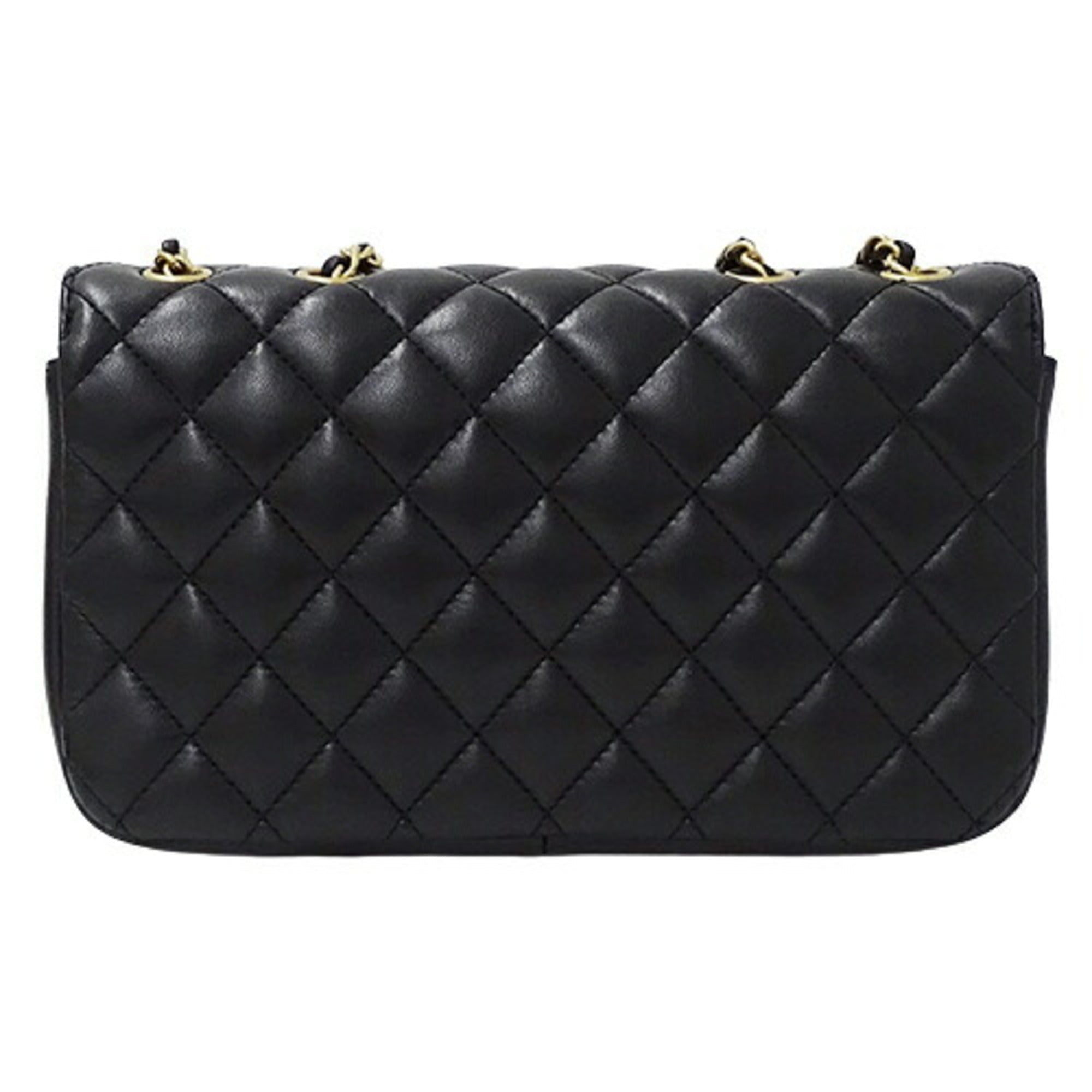 CHANEL Bag Matelasse Women's Shoulder Chain Lambskin Black A57276 W Flap