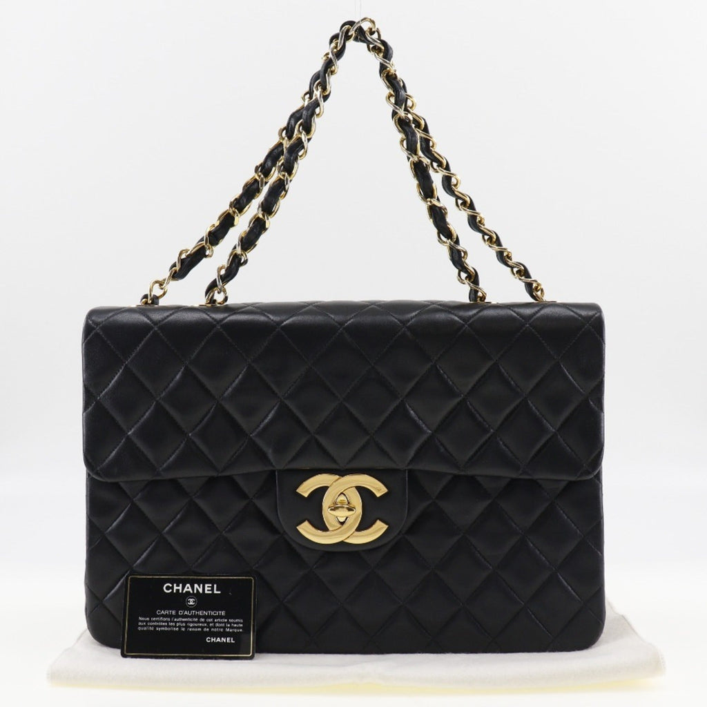 CHANEL Big Matrasse 34 Chain Shoulder A01094 Lambskin Black/Gold Hardware Women's Bag
