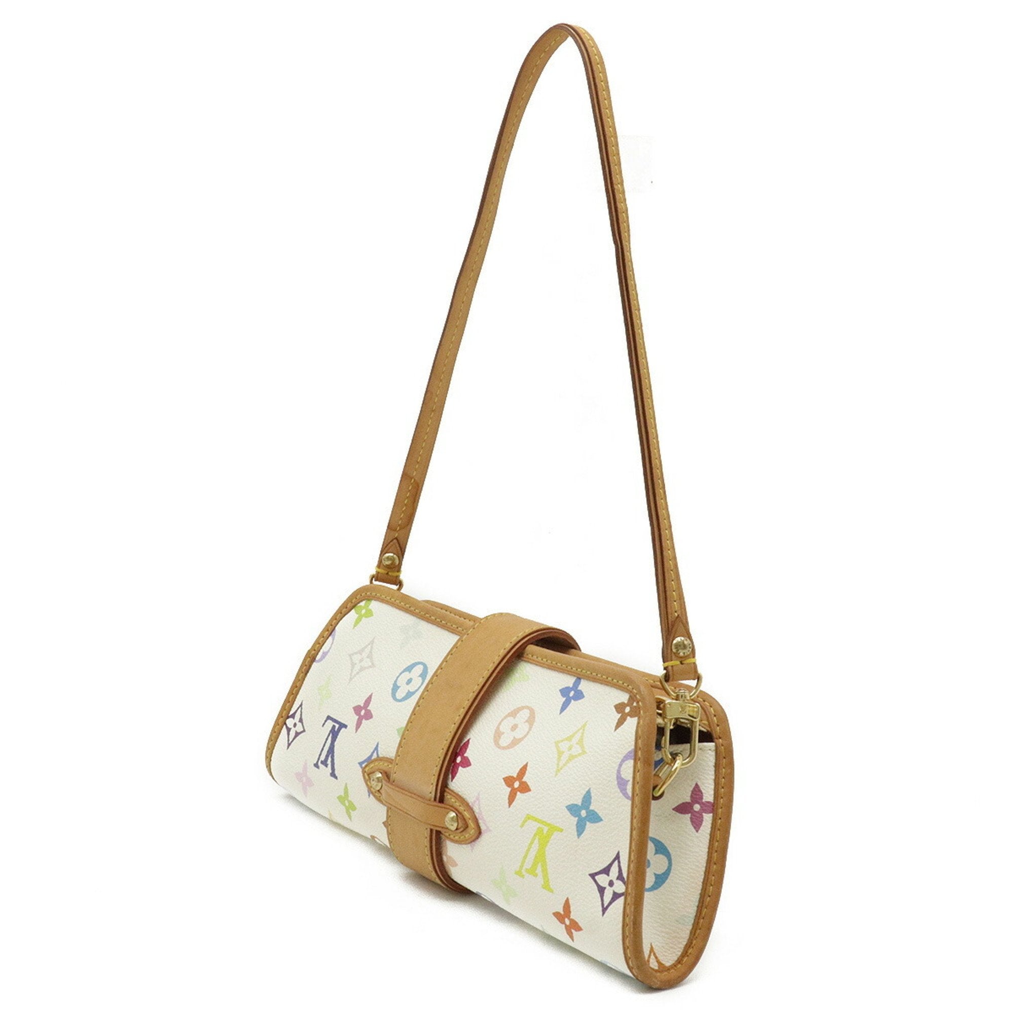 Louis Vuitton Monogram Multicolor Shirley Handbag Shoulder Clutch Bag Bronne White M40049