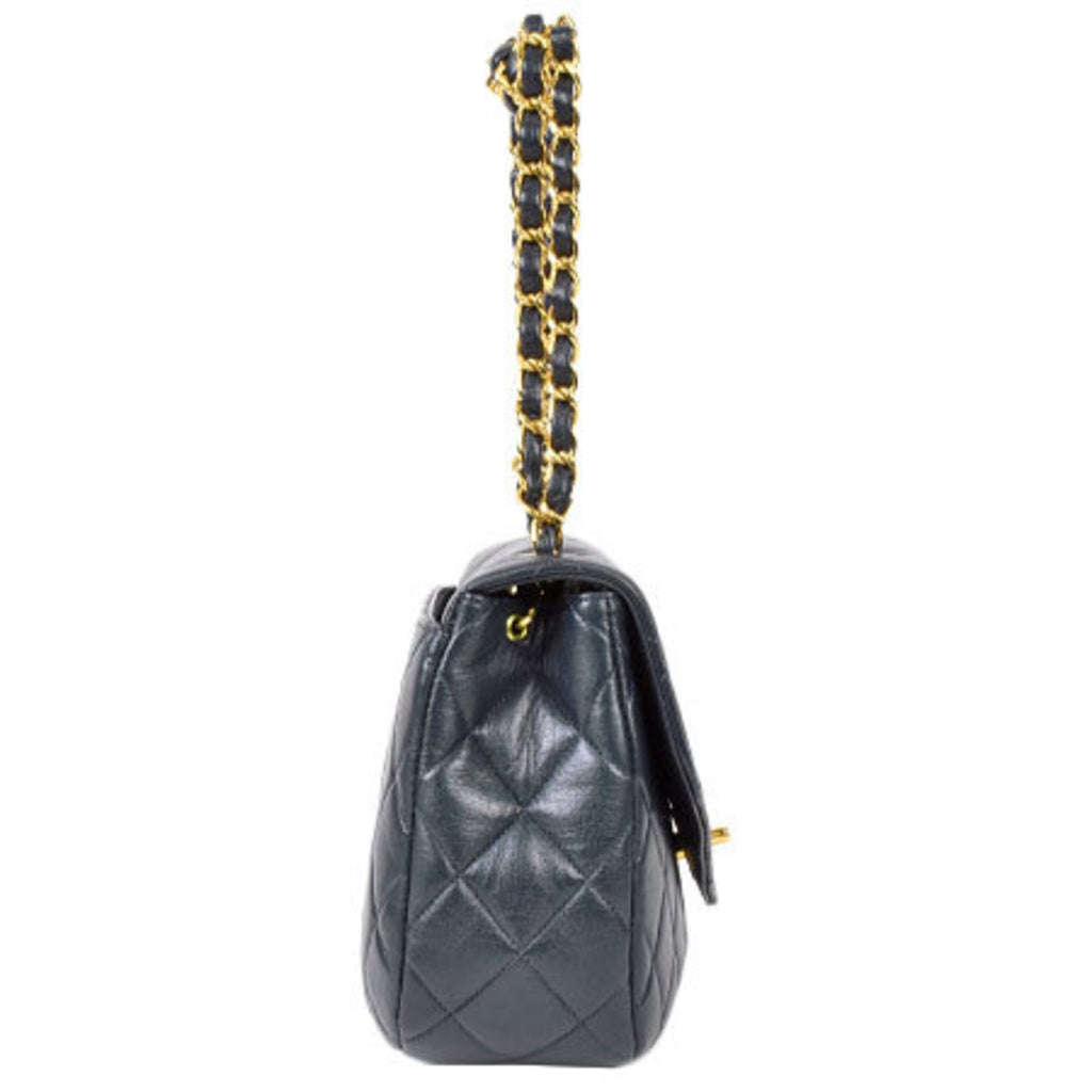 Chanel matelasse V flap knot chain handbag No. 3 here mark navy lambskin
