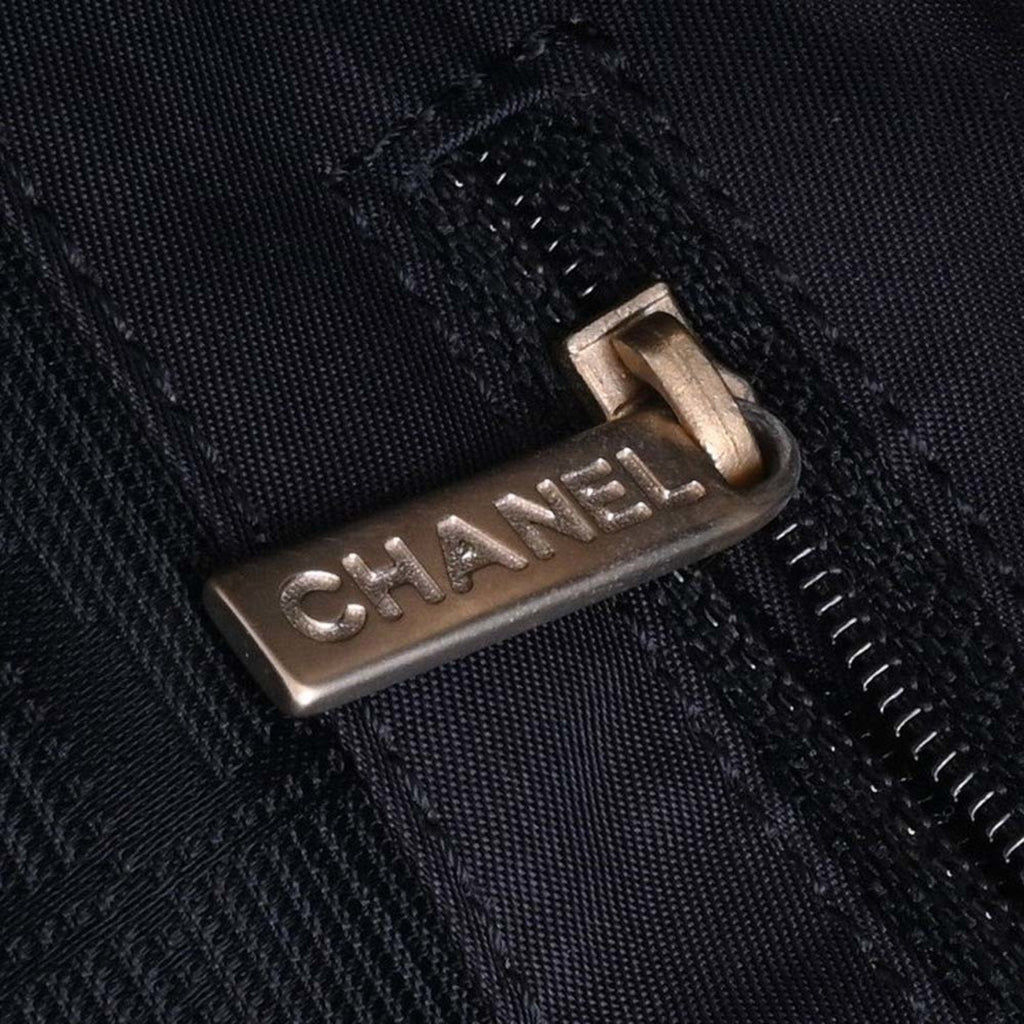 CHANEL Nylon New Line MM Tote Bag Black Ladies