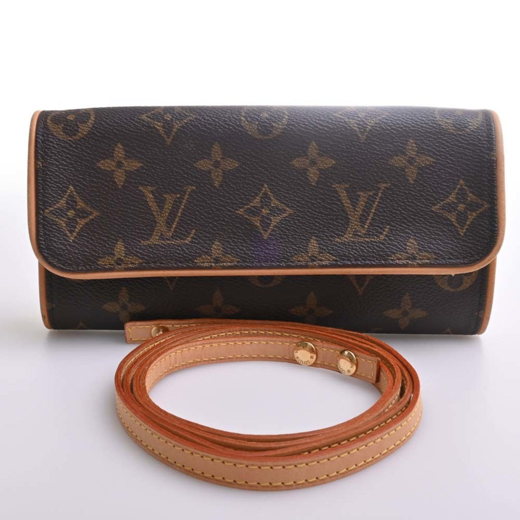 LOUIS VUITTON Monogram Pochette Twin PM Shoulder Bag M51854 Brown Women's