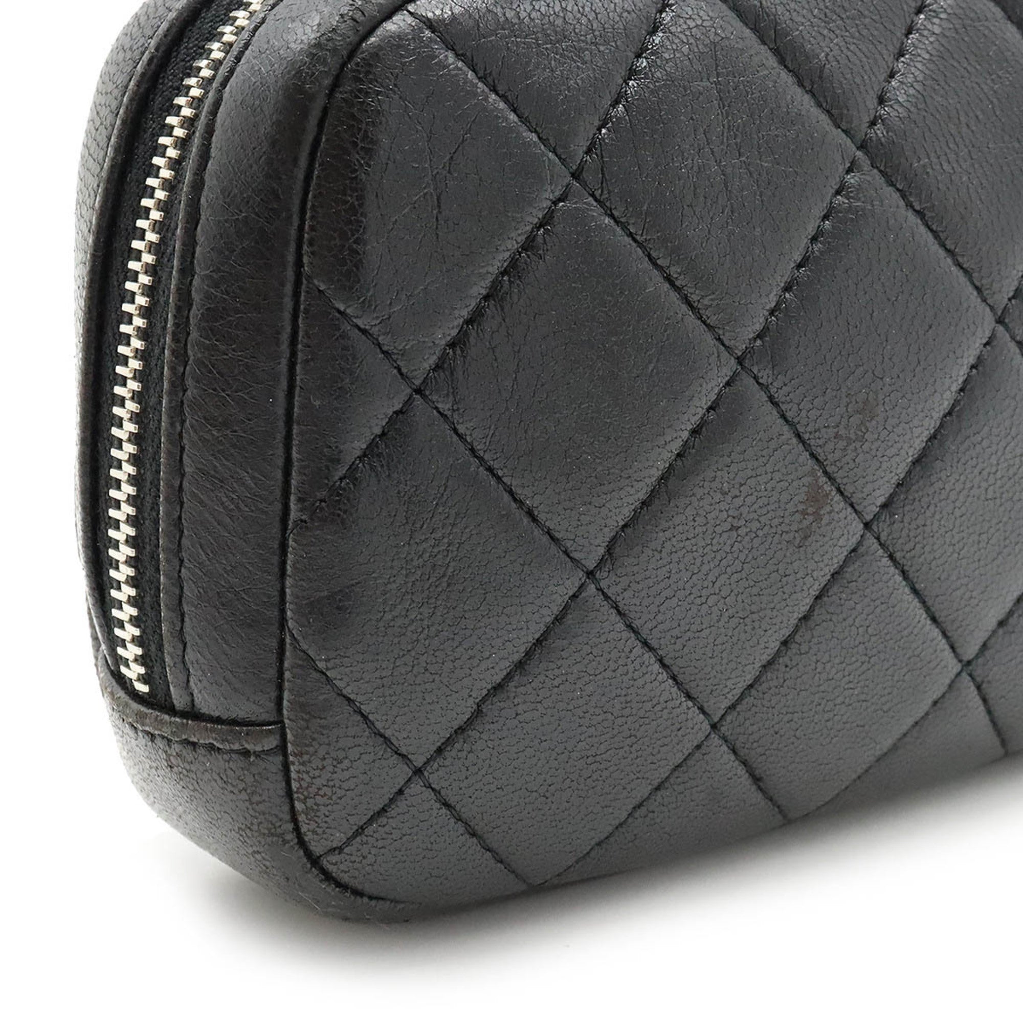 CHANEL Matelasse Cocomark Multi Pouch Lambskin Leather Black A80909