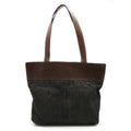 CHANEL Cocomark Tote Bag Shoulder Leather Black Dark Brown