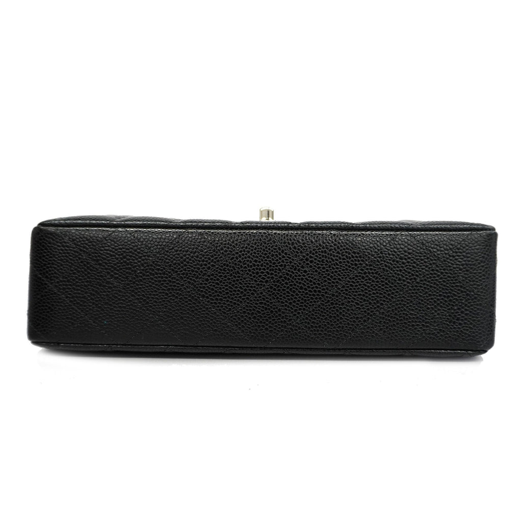CHANEL  Matelasse W Flap W Chain Women's Caviar Leather Shoulder Bag Black