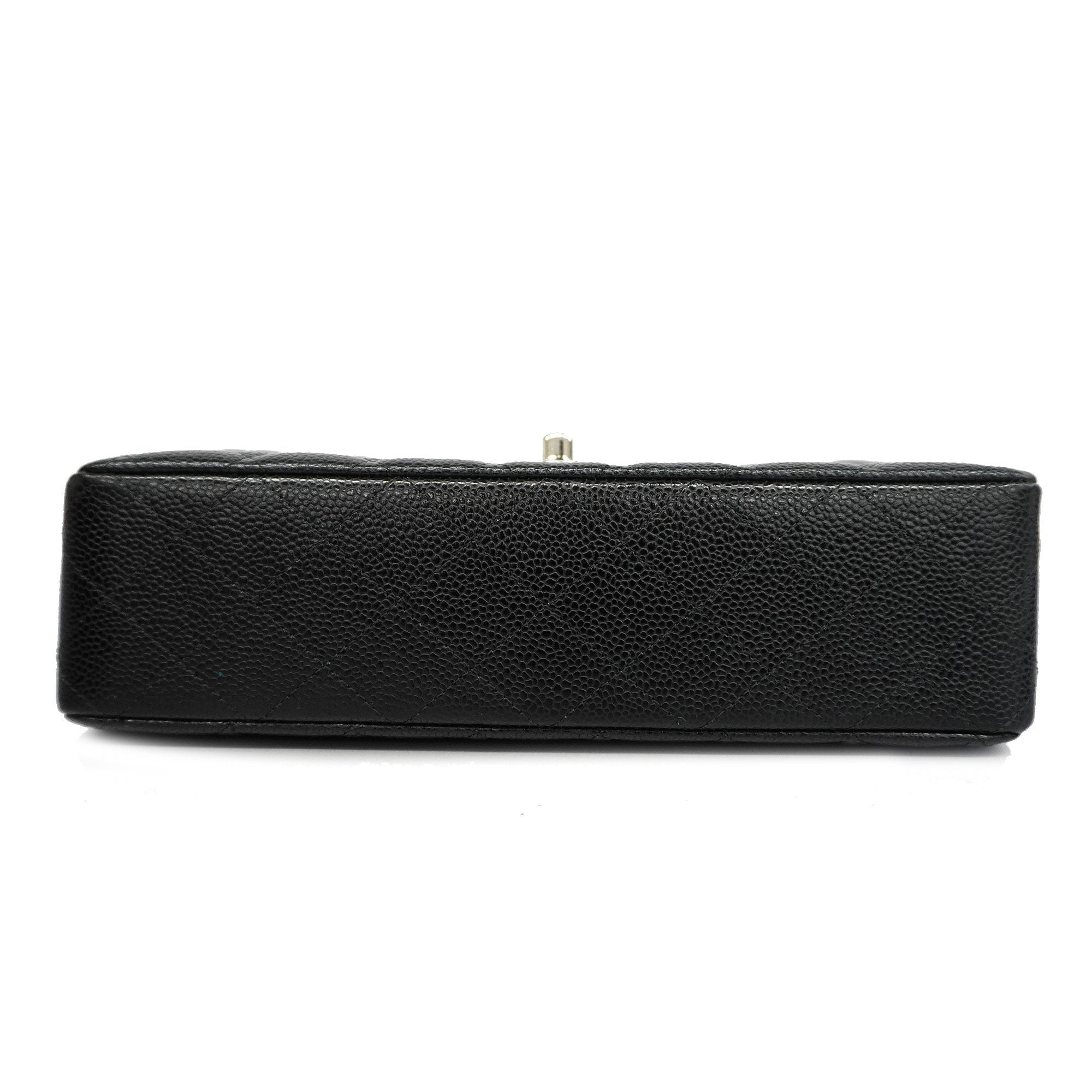 CHANEL  Matelasse W Flap W Chain Women's Caviar Leather Shoulder Bag Black
