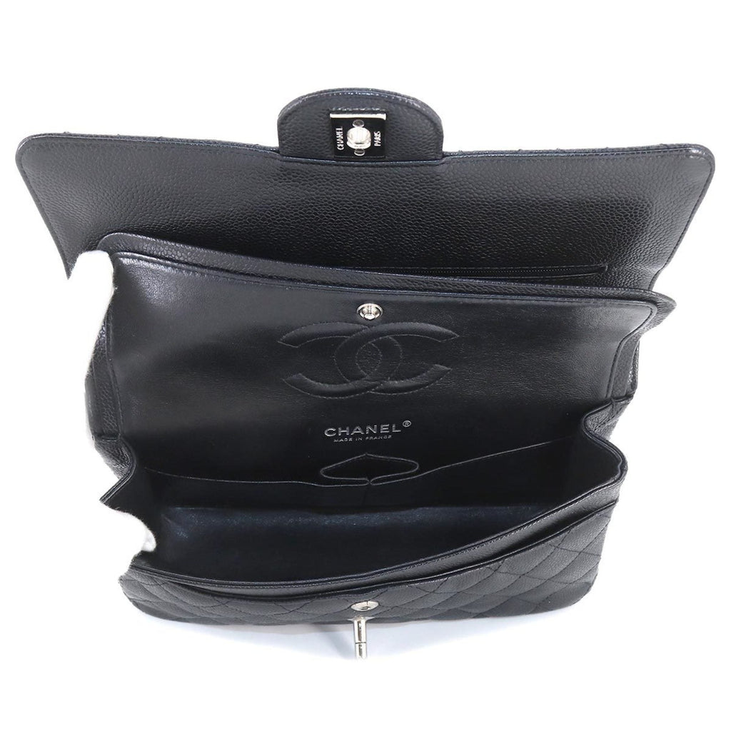 CHANEL Matelasse 25 Chain Shoulder Bag Caviar Skin Black A01112 Silver Hardware Coco Mark