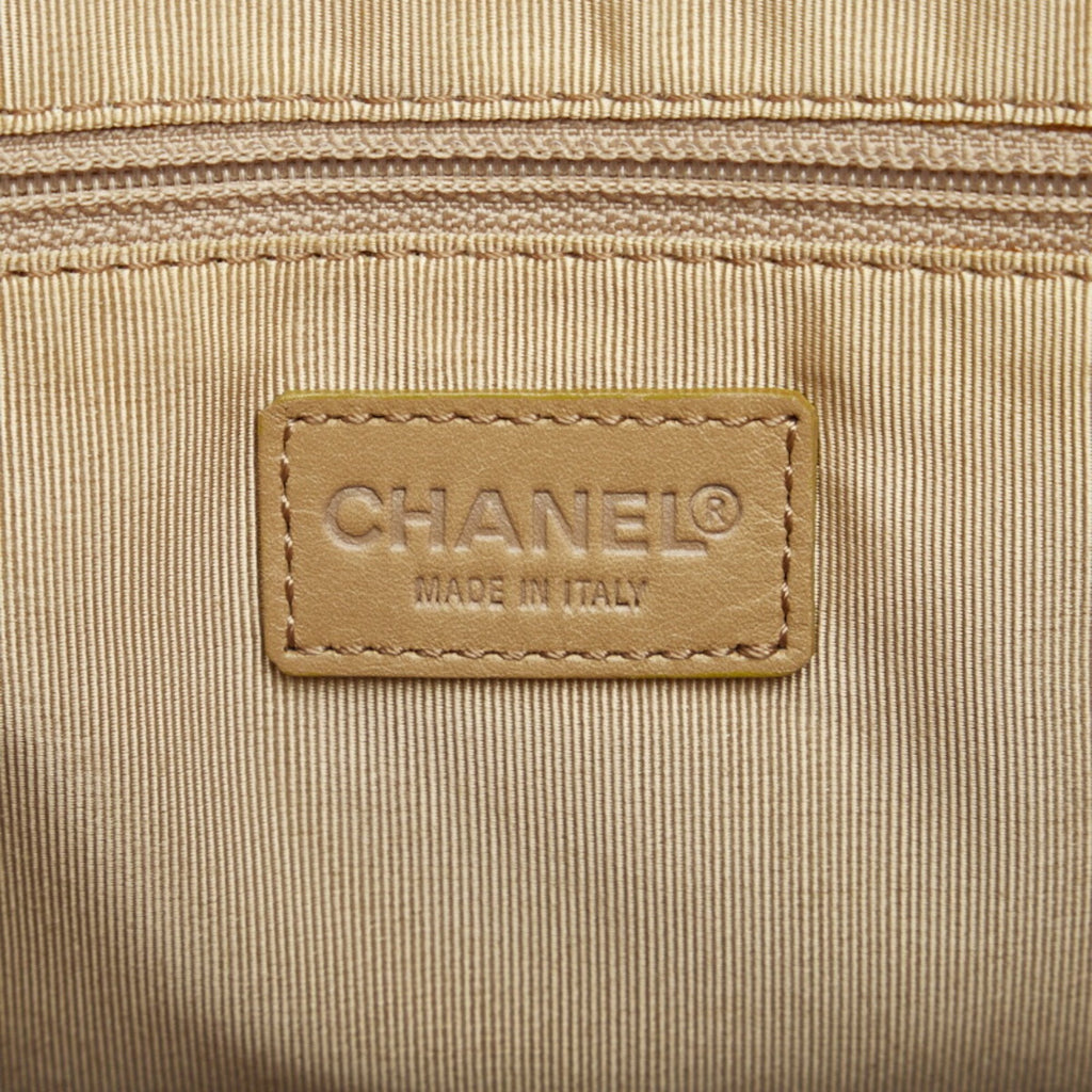 CHANEL Wild Stitch Coco Mark Handbag Boston Bag Beige Black Leather Ladies