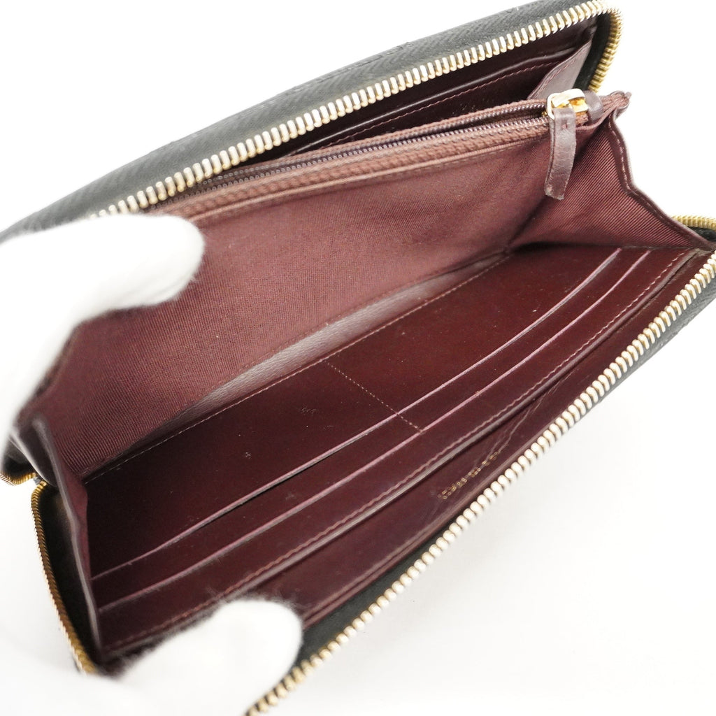CHANEL  Matelasse Gold Hardware Women's Caviar Leather Long Wallet Black