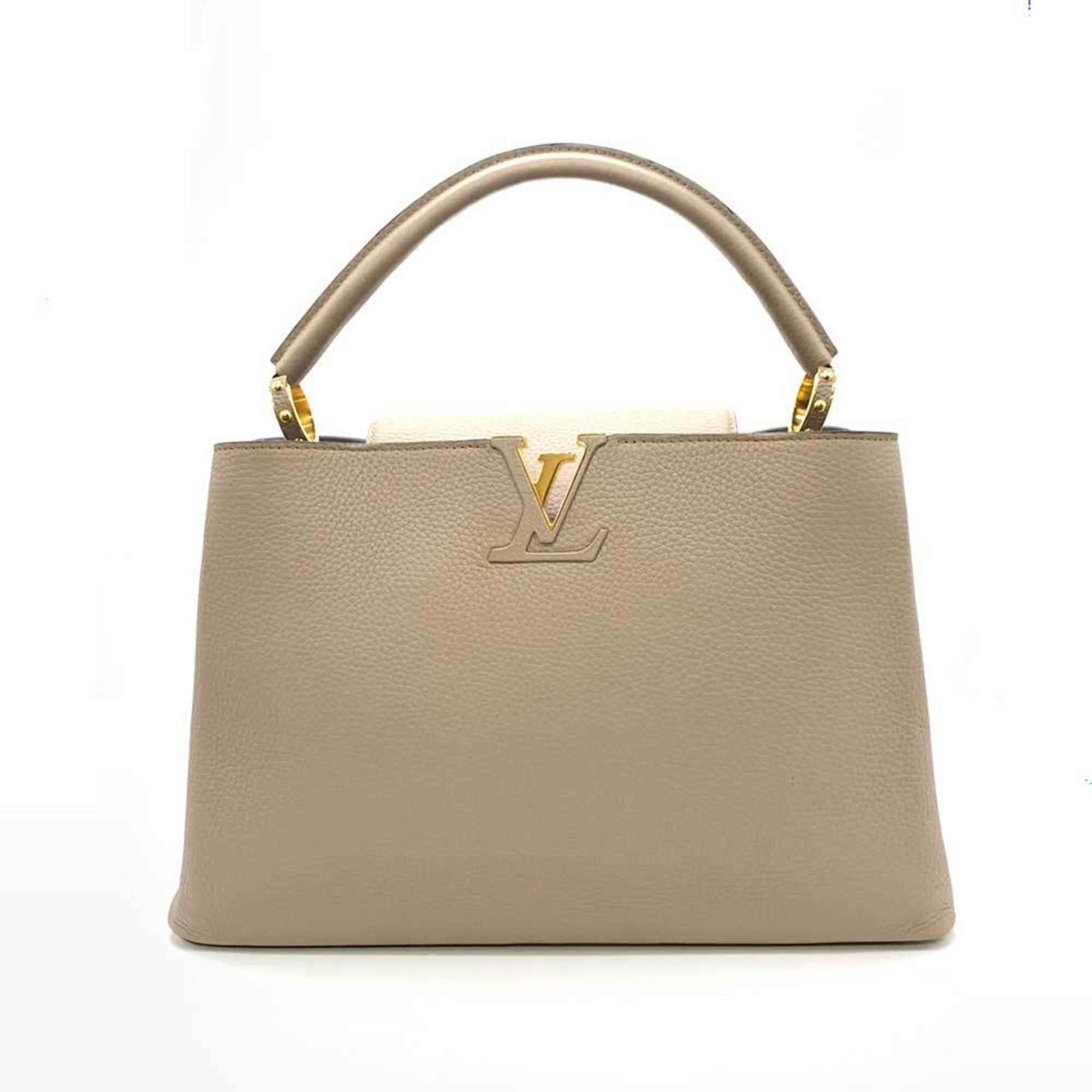 LOUIS VUITTON Bag Capucines MM Gale Beige Greige Handbag One Handle Studded LV Ladies Taurillon Leather M94428 LOUISVUITTON