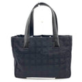 CHANEL Bag New Line Tote PM Black Champagne Handbag Ladies Nylon Canvas x Leather A20457