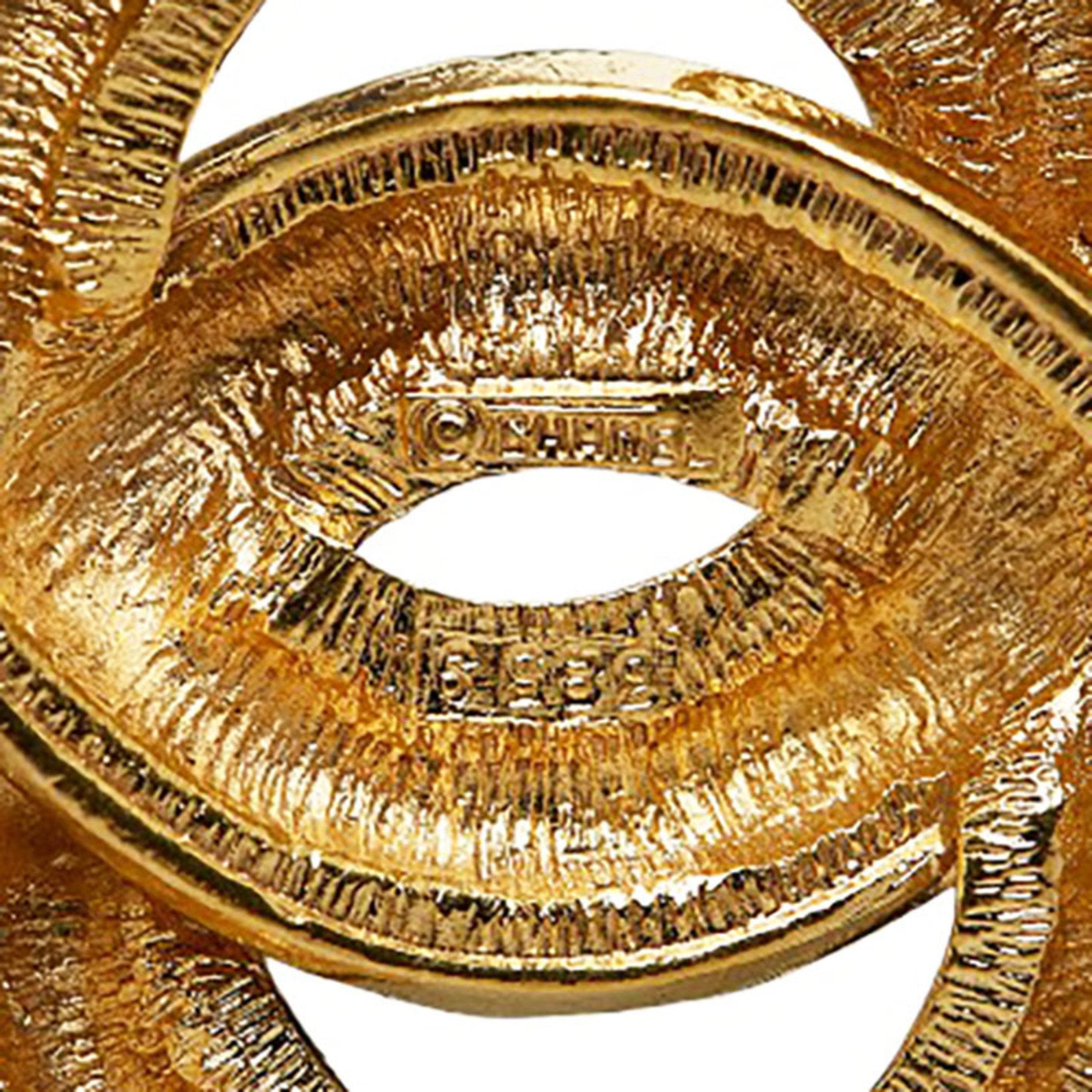CHANEL Matelasse Coco Mark Necklace Gold Plated Men's