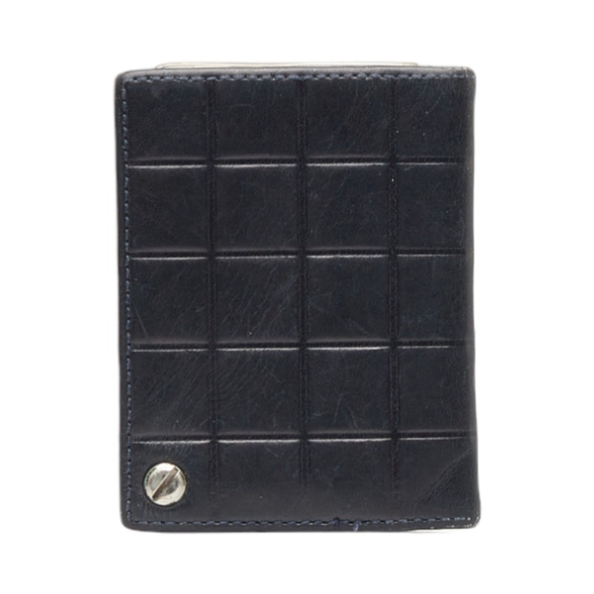 CHANEL Cocomark Business Card Holder Case Black Lambskin Ladies