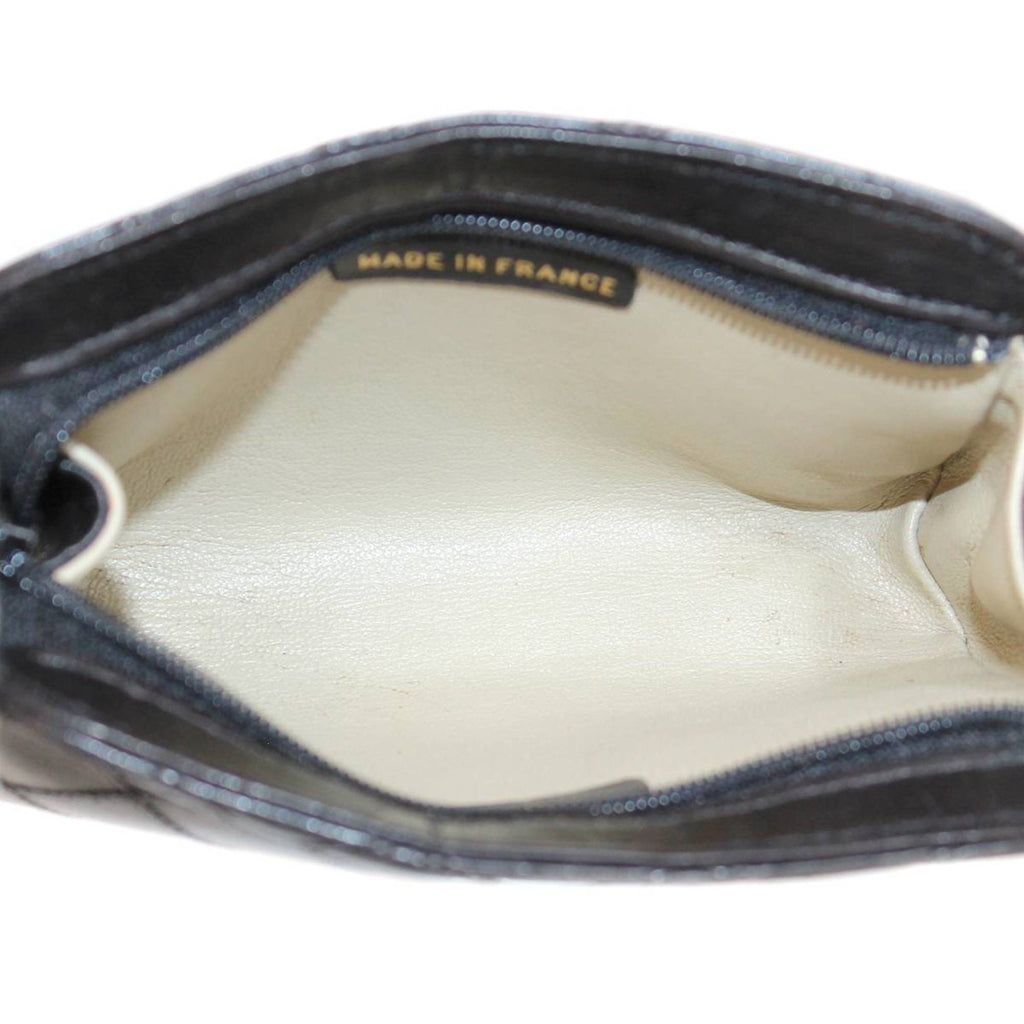 CHANEL pouch matelasse black GC card hologram