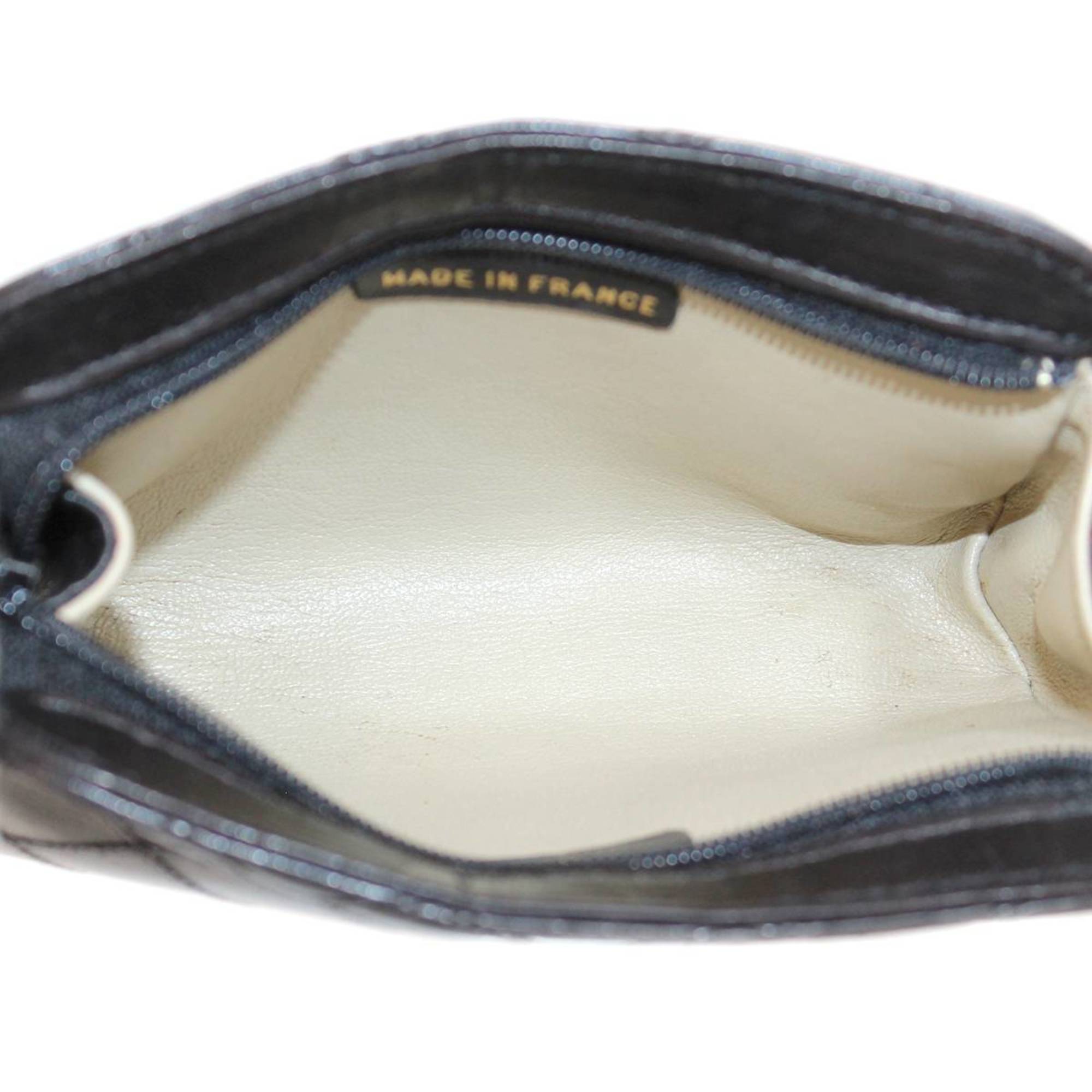 CHANEL pouch matelasse black GC card hologram