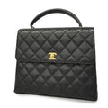 CHANEL[3ca0422]Auth  handbag Matelasse caviar skin black gold metal