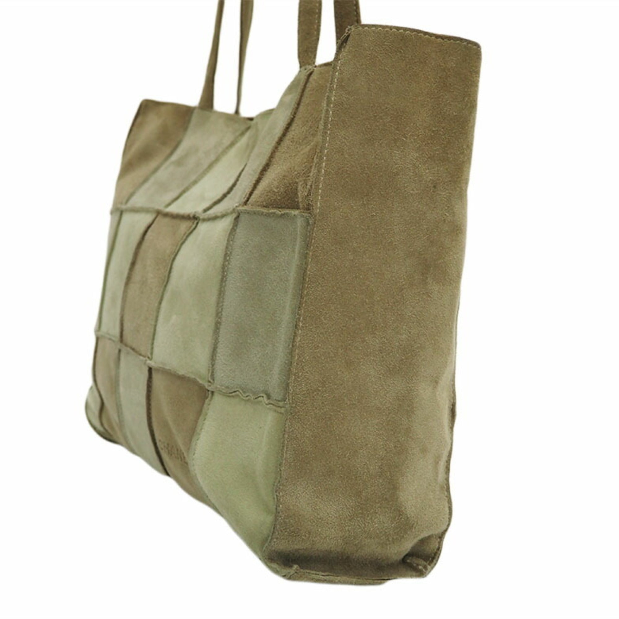 CHANEL Suede Patchwork Shoulder Tote Bag Beige 6th Series Ladies