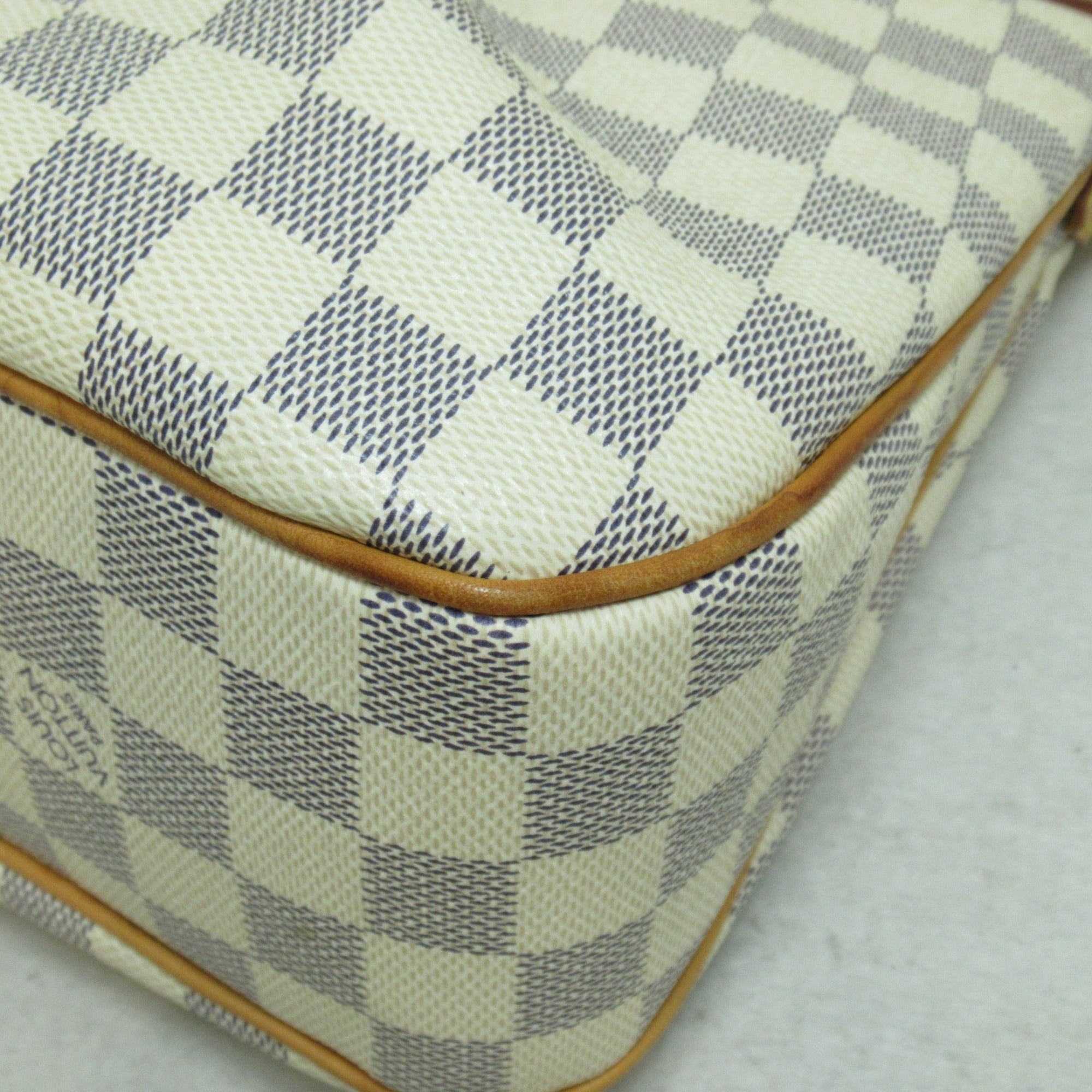 LOUIS VUITTON SiracusaPM Shoulder Bag Ivory Damier Azur PVC coated canvas N41113