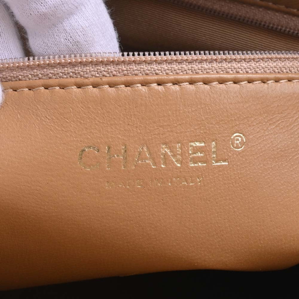 CHANEL Caviar Skin Coco Mark Reproduction Tote Bag Beige Ladies