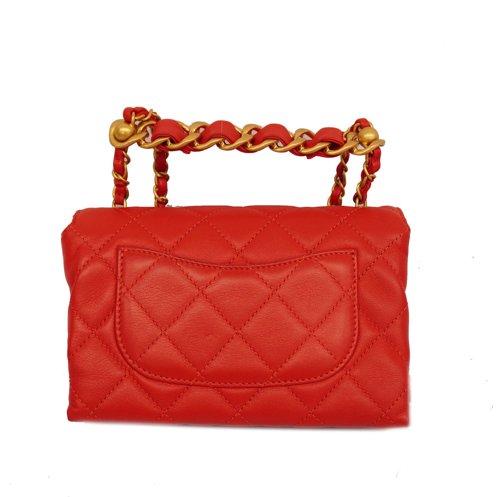 CHANEL  Matelasse Chain Shoulder Women's Leather Shoulder Bag Red Color