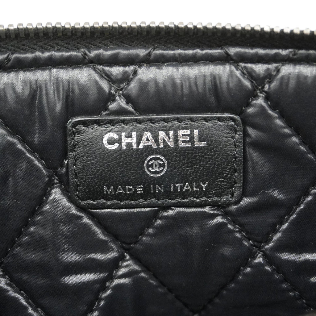CHANELAuth  Matelasse Women's Leather,Patent Leather Clutch Bag Black