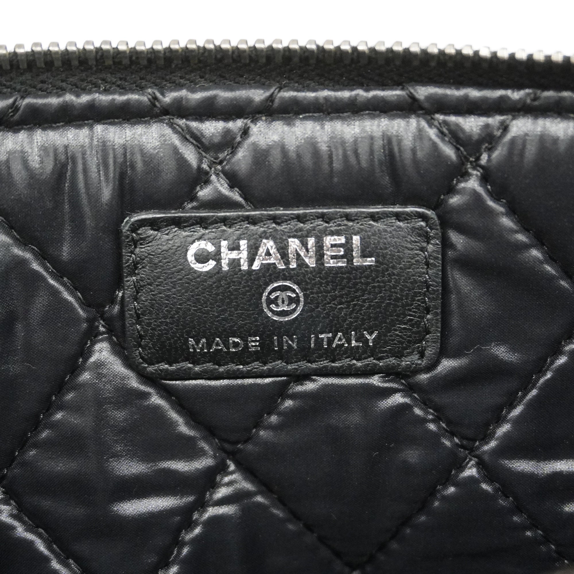CHANELAuth  Matelasse Women's Leather,Patent Leather Clutch Bag Black