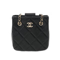 CHANEL Matelasse Pochette Chain Shoulder Black Women's Lambskin Bag