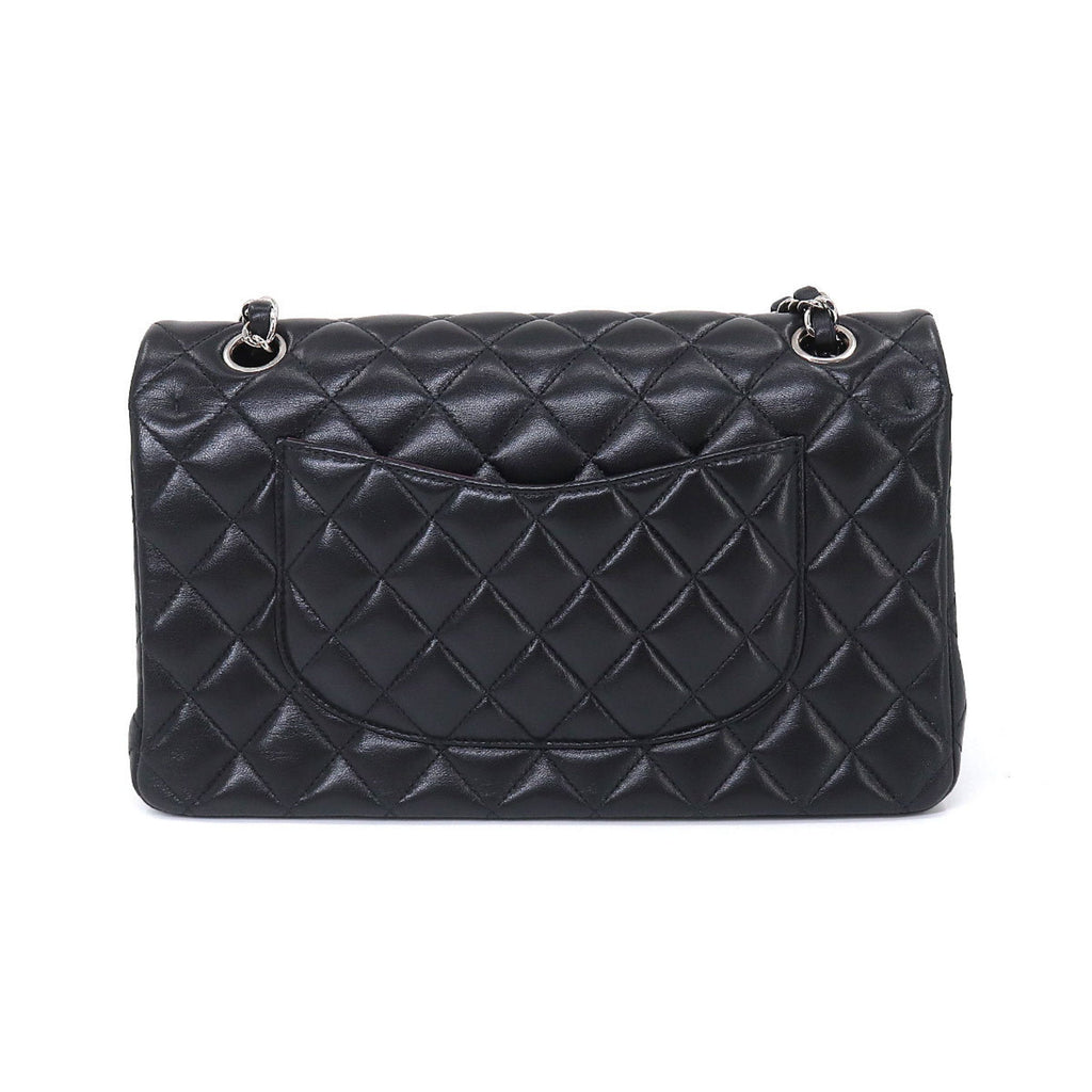 CHANEL Matelasse 25 Chain Shoulder Bag Leather Black A01112 Silver Hardware