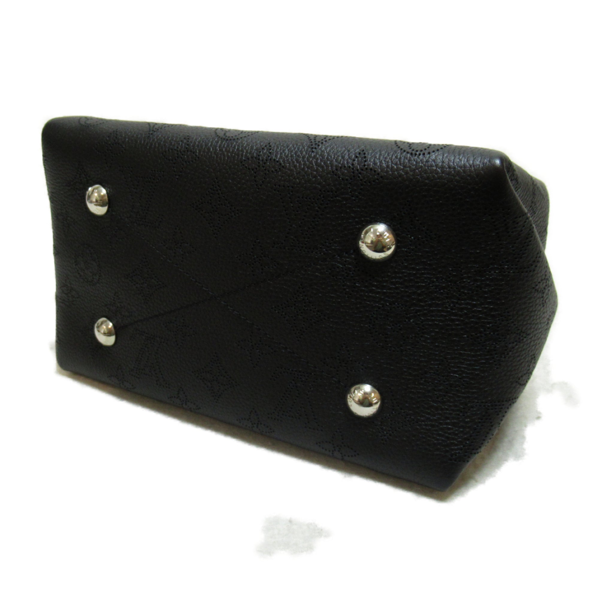 LOUIS VUITTON Bella Shoulder Bag Black Black Mahina leather M57070