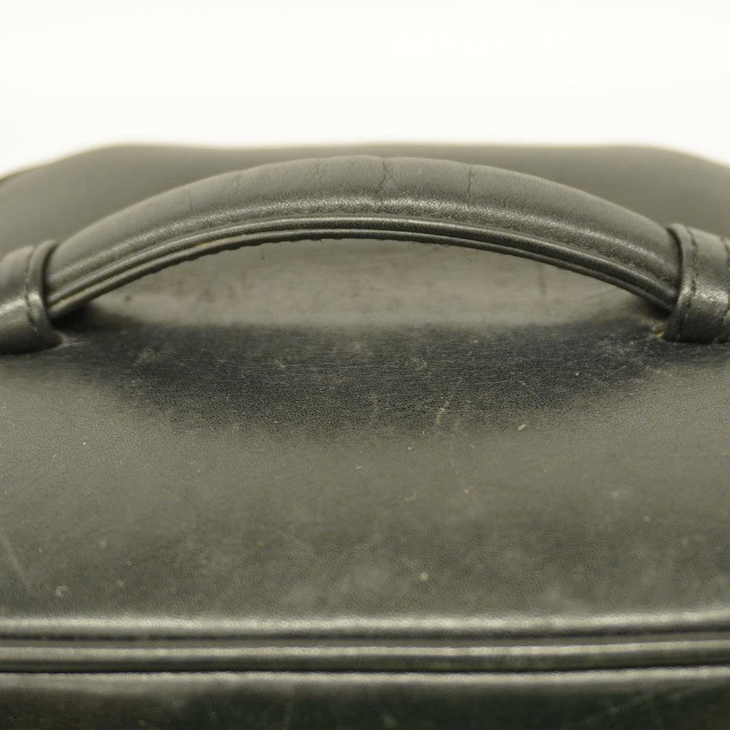 CHANELAuth  Bicolor Vanity Bag Women's Leather Vanity Bag Black