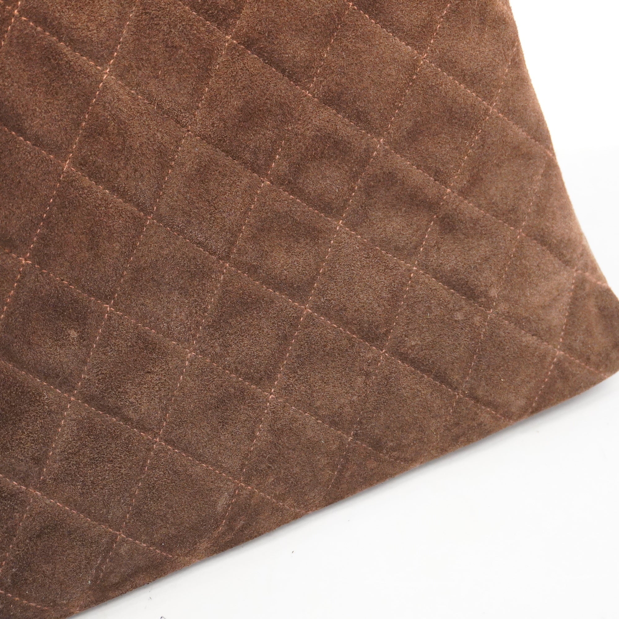 CHANELAuth  Matelasse Women's Suede Shoulder Bag Brown