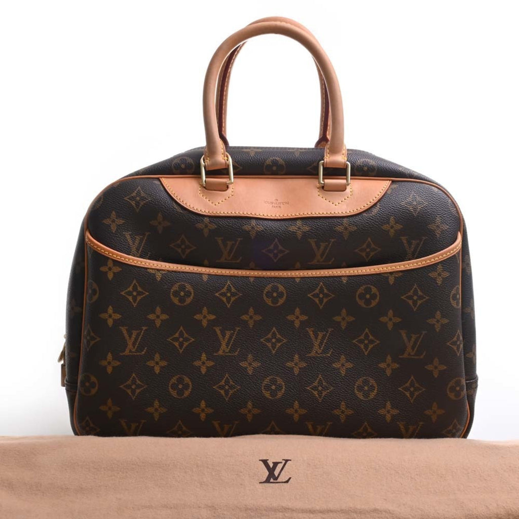 LOUIS VUITTON Monogram Deauville Handbag Mini Boston Bag M47270 Brown Women's
