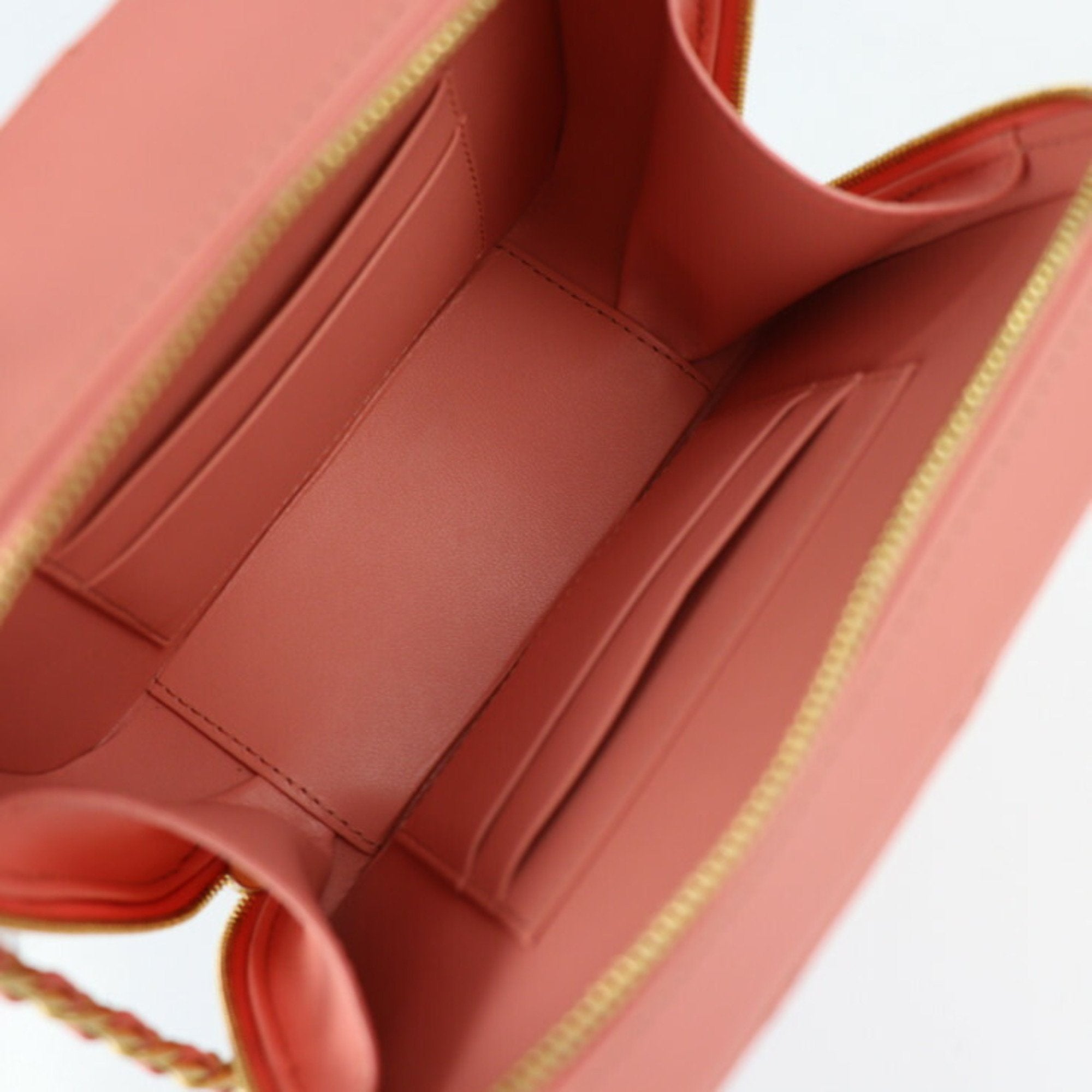 CHANEL Small Vanity Shoulder Bag AS3318 Leather Pink Series Gold Metal Fittings Top Handle Case Matrasse Coco Mark Chain 2WAY Handbag Round Fastener