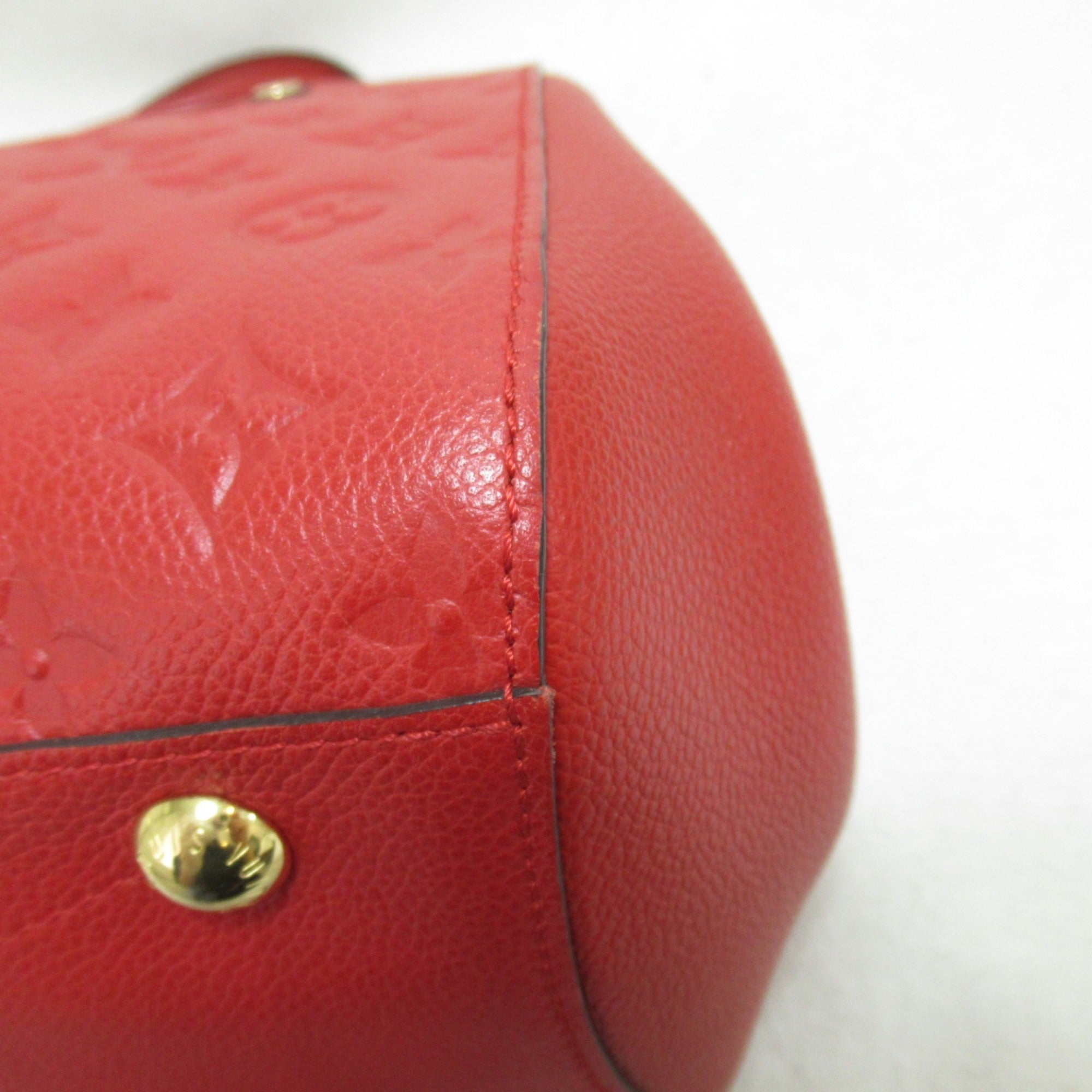 LOUIS VUITTON Montaigne MM Shoulder Bag Red Cerise Monogram empreinte leather M41194