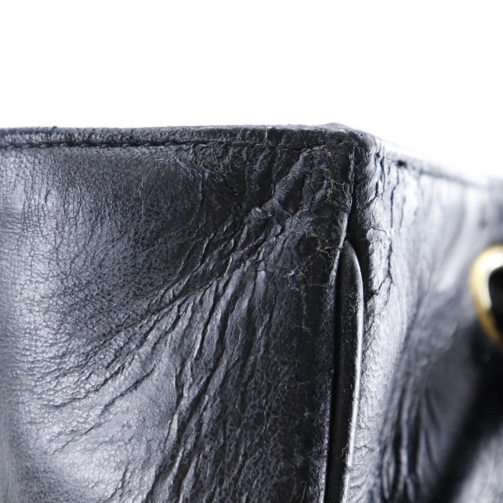 CHANEL COCO Mark Tote Bag Calf Black Shoulder A4 Magnetic Type Ladies
