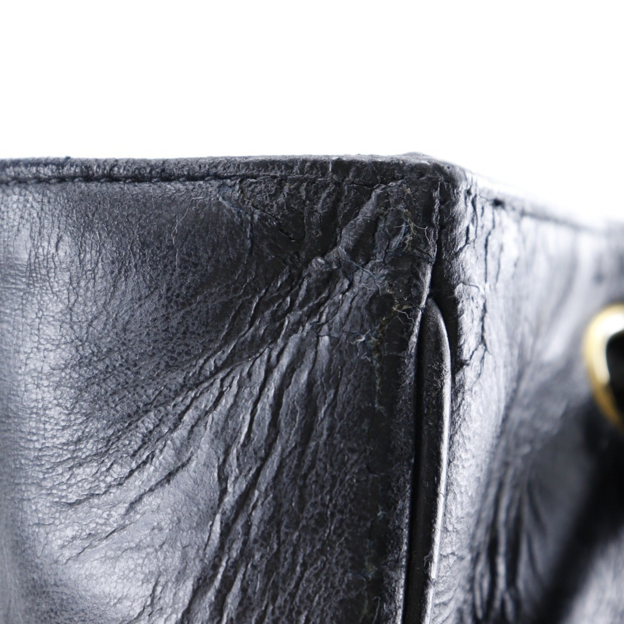 CHANEL COCO Mark Tote Bag Calf Black Shoulder A4 Magnetic Type Ladies