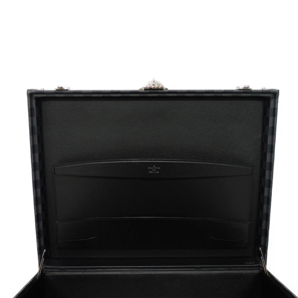 LOUIS VUITTON Trunk President Logo Black Attache Case Damier Graphite Noir N48190 Men's Bag