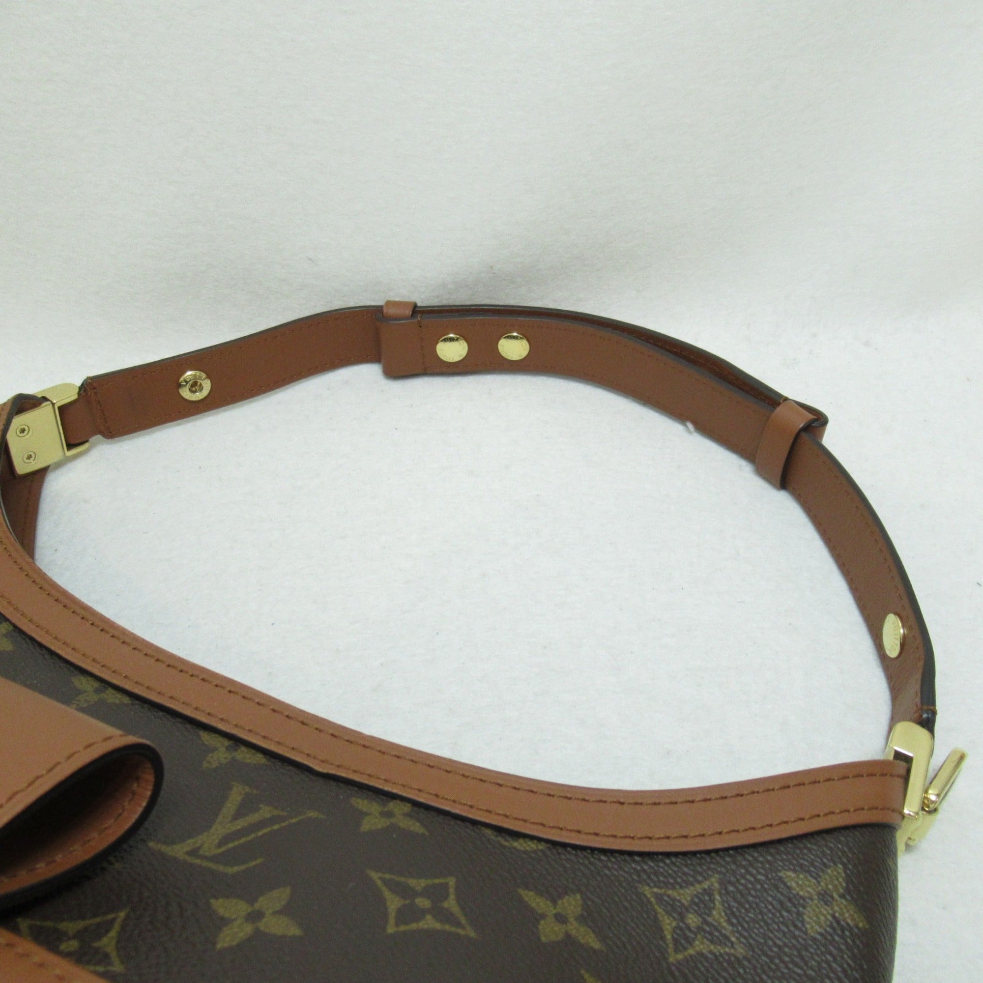 LOUIS VUITTON Hobo Dauphine MM Shoulder Bag Brown Black Monogram Reverse PVC coated canvas M45195