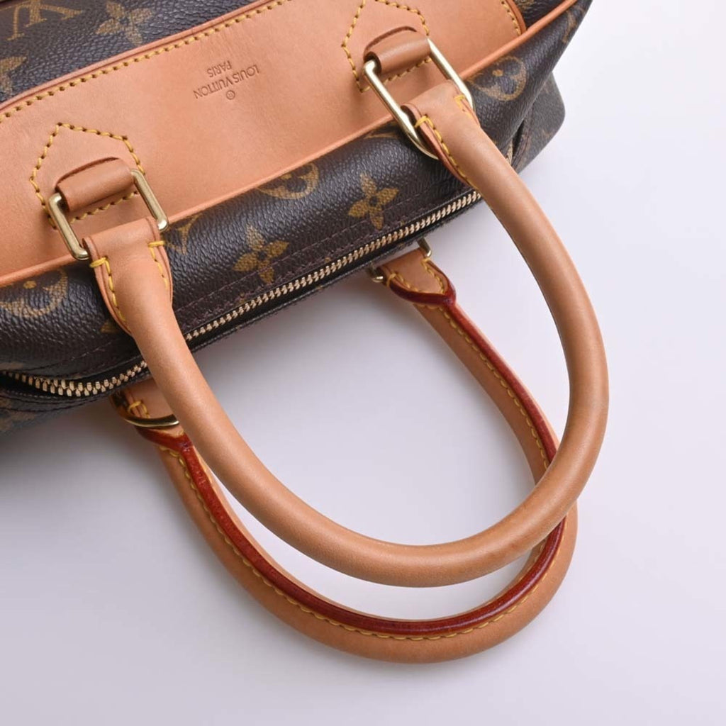 LOUIS VUITTON Monogram Deauville Handbag Mini Boston Bag M47270 Brown Women's
