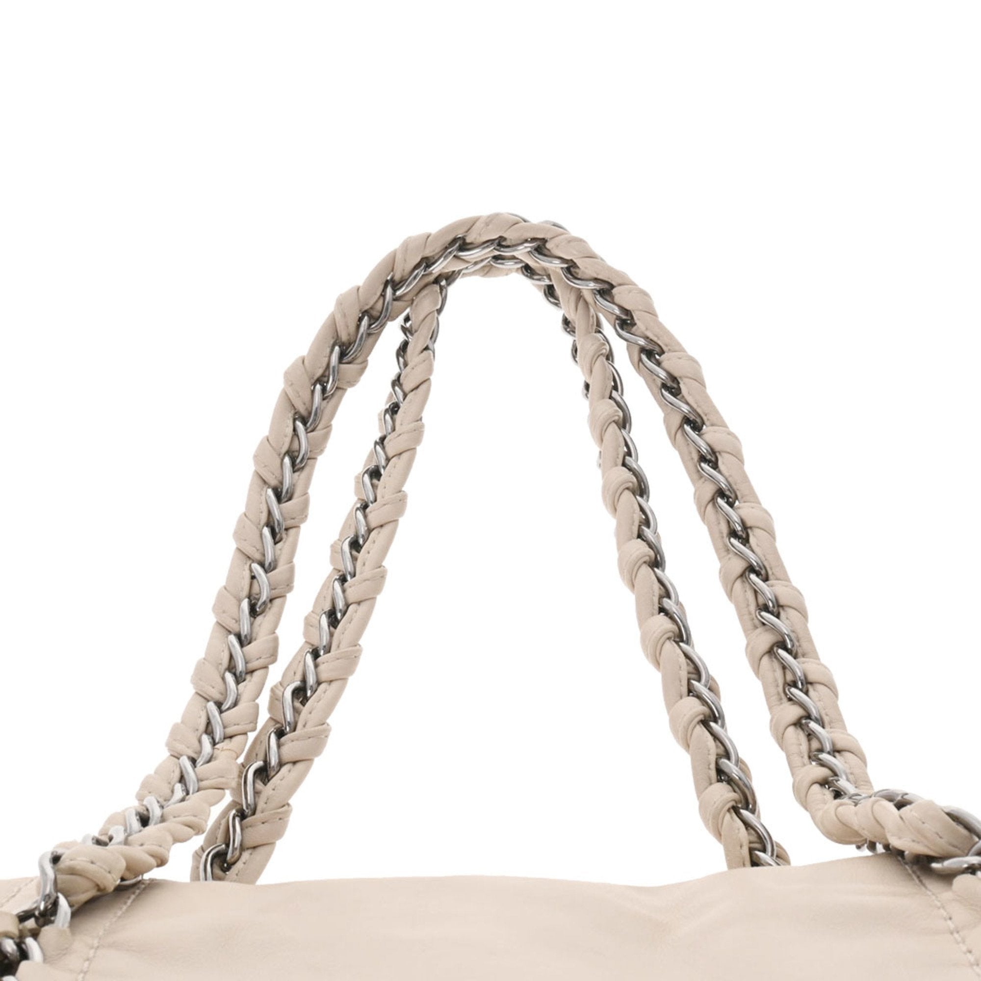 CHANEL luxury line chain bag beige A31574 ladies leather tote