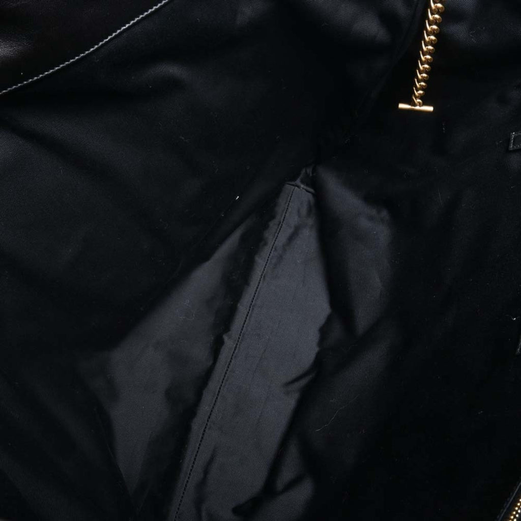 SAINT LAURENT Leather Icar Maxi Bag Tote 698651 Black Ladies